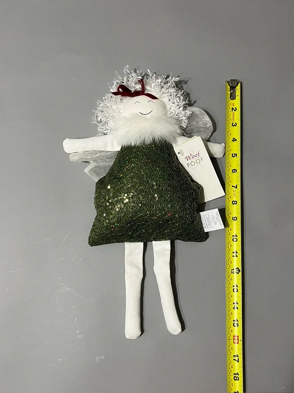NWT Whimsical wolf and poof plush angel holiday